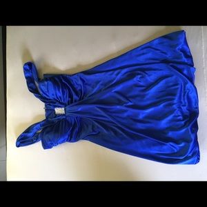 Short blue cocktail dress